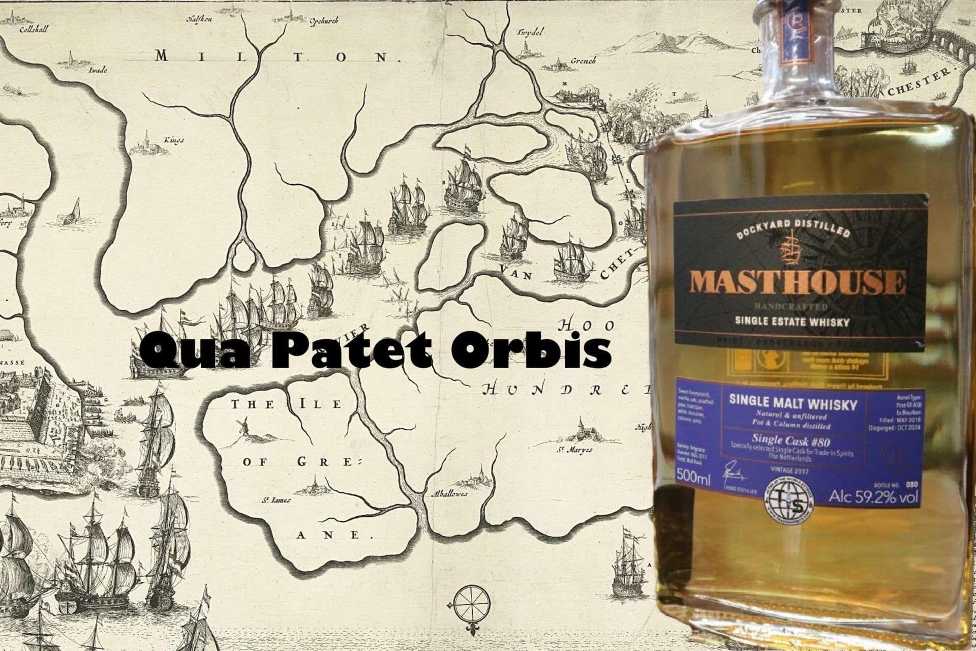 Qua Patet Orbis,, Deal Masthouse de Ruyter, Sail2025, Combo Deal | Masthouse Dutch Single Cask #80 + 2 Tickets Intermezzo De Ruyter, whisky center, stokery Amsterdam, Frits de Ruyter de Wildt